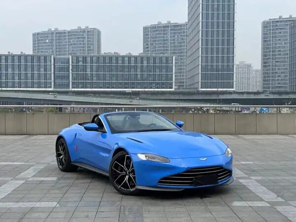 The used roadster car 2020 Aston Martin V8 Vantage with blue color